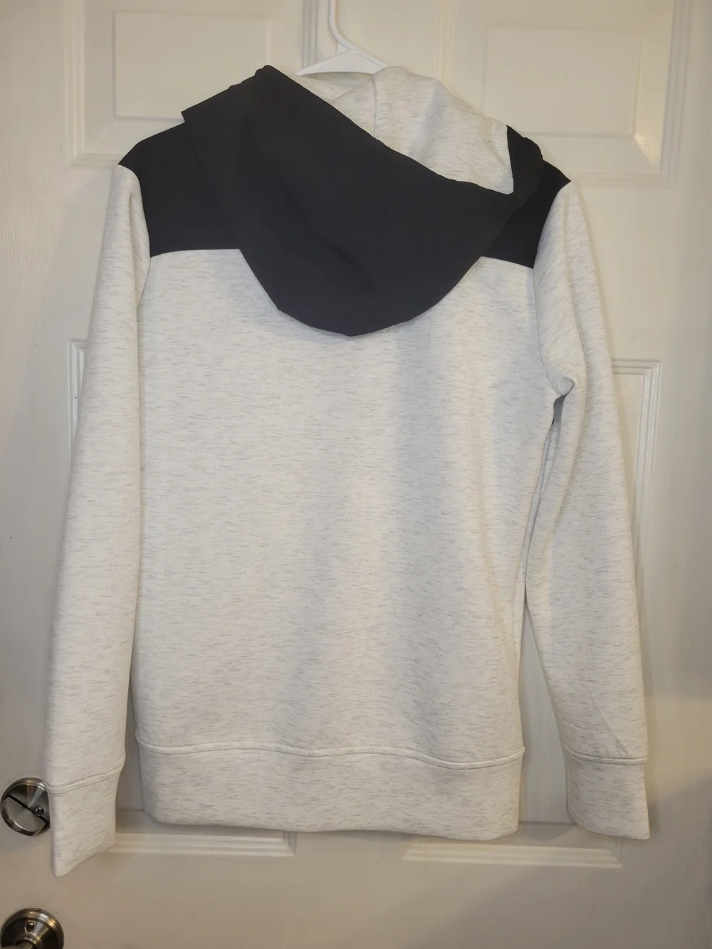 American Eagle Outfitters Men's Two-Tone Hooded Zip Sweater - Black & Light Gray - Picture 9 of 10